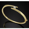 Bezel Set Round Cut Simple Modern Bypass Bangle