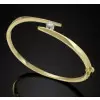 Bezel Set Round Cut Simple Modern Bypass Bangle