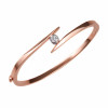 Bezel Set Round Cut Simple Modern Bypass Bangle