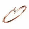 Bezel Set Round Cut Simple Modern Bypass Bangle