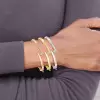 Bezel Set Round Cut Simple Modern Bypass Bangle