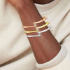 Bezel Set Round Cut Simple Modern Bypass Bangle