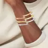 Bezel Set Round Cut Simple Modern Bypass Bangle