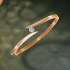 Bezel Set Round Cut Simple Modern Bypass Bangle