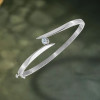 Bezel Set Round Cut Simple Modern Bypass Bangle