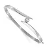 Bezel Set Round Cut Simple Modern Bypass Bangle