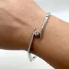 Bezel Set Round Cut Simple Modern Bypass Bangle