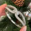 12ctw Baguette Cut White Sapphire Infinity Knot Bangle