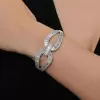 12ctw Baguette Cut White Sapphire Infinity Knot Bangle