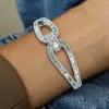 12ctw Baguette Cut White Sapphire Infinity Knot Bangle