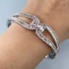 12ctw Baguette Cut White Sapphire Infinity Knot Bangle