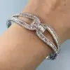 12ctw Baguette Cut White Sapphire Infinity Knot Bangle