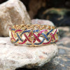 22ctw Sapphrie and Ruby Intertwined Vintage Wide Bracelet