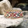 22ctw Sapphrie and Ruby Intertwined Vintage Wide Bracelet