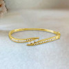 2ctw Round Cut Gold Tone Bypass Bangle Bracelet