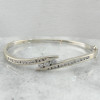 2ctw Round Cut Gold Tone Bypass Bangle Bracelet