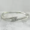 2ctw Round Cut Gold Tone Bypass Bangle Bracelet