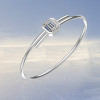 5ct Asscher Cut White Sapphire Simple Bypass Bangle