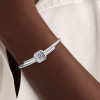 5ct Asscher Cut White Sapphire Simple Bypass Bangle