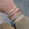Baguette Cut Multicolor Sapphire Stackable Bangle