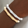 Channel Set White Sapphire Matte Bamboo Bangle