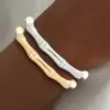 Channel Set White Sapphire Matte Bamboo Bangle