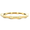 Channel Set White Sapphire Matte Bamboo Bangle