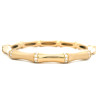 Channel Set White Sapphire Matte Bamboo Bangle