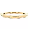 Channel Set White Sapphire Matte Bamboo Bangle