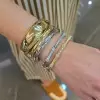 Channel Set White Sapphire Matte Bamboo Bangle