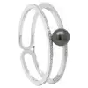 13MM Black Pearl White Sapphire Paved Split Shank Bangle 