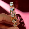 8ctw Round Cut Two Tone Modern Vintage Inspired Bangle