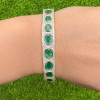 18ctw Oval and Pear Cut Emerald Paved Statement Bangle