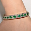 18ctw Oval and Pear Cut Emerald Paved Statement Bangle