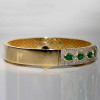 18ctw Oval and Pear Cut Emerald Paved Statement Bangle