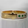 18ctw Oval and Pear Cut Emerald Paved Statement Bangle