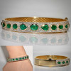 18ctw Oval and Pear Cut Emerald Paved Statement Bangle