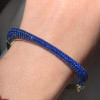 Blue Sapphire Or Ruby Paved Two Tone Square Bangle