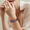 Blue Sapphire Or Ruby Paved Two Tone Square Bangle