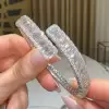 11ctw Emerald Cut White Sapphire Bypass Bangle