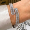 11ctw Emerald Cut White Sapphire Bypass Bangle