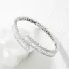 11ctw Emerald Cut White Sapphire Bypass Bangle
