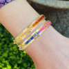 16ctw Emerald Cut Multicolor Sapphire Rainbow Bangle