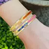16ctw Emerald Cut Multicolor Sapphire Rainbow Bangle