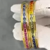 16ctw Emerald Cut Multicolor Sapphire Rainbow Bangle