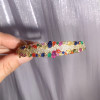 10ctw Multicolor Sapphire Clustered Rainbow Bangle