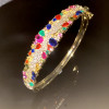 10ctw Multicolor Sapphire Clustered Rainbow Bangle