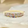 10ctw Multicolor Sapphire Clustered Rainbow Bangle