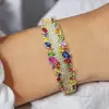 10ctw Multicolor Sapphire Clustered Rainbow Bangle