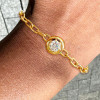 2.7ct Round Cut Pendant Link Chain Bracelet
